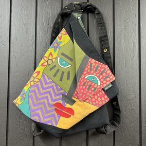 Carson Rogers Carogi Painted Face Backpack Convertible Bag 15"x14"